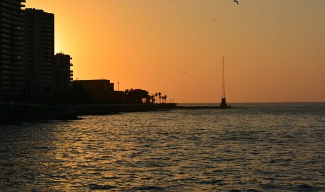 coucher de soleil sur Beyrouth, location jet privé