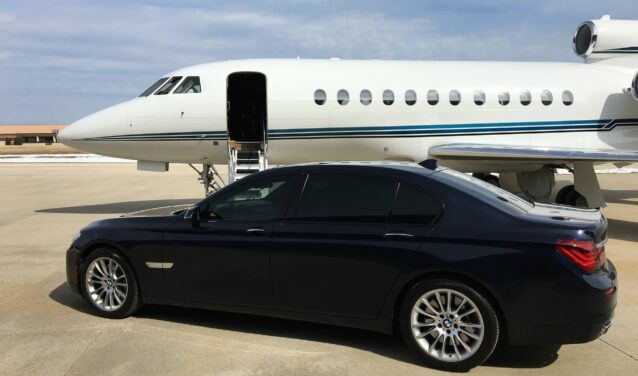 BMW avec un Falcon 7X