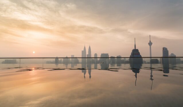 location de jet privé, Coucher de soleil à Kuala Lumpur