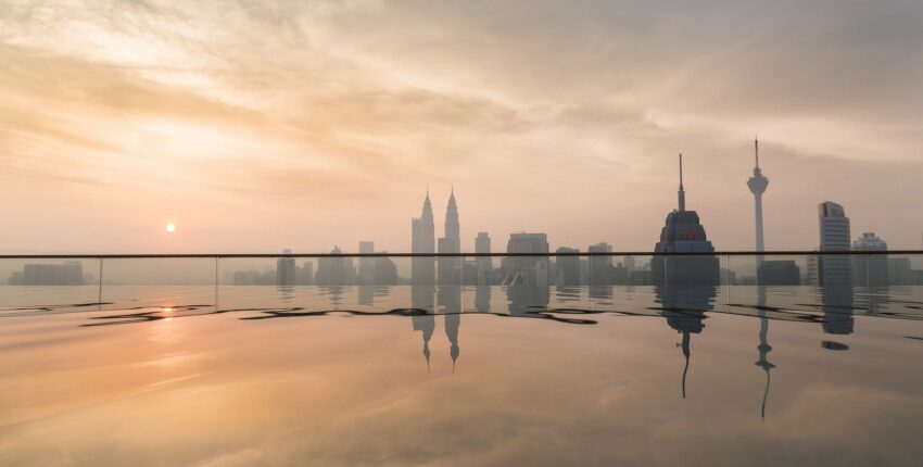 location de jet privé, Coucher de soleil à Kuala Lumpur