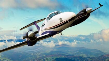 king air 200 dans les airs