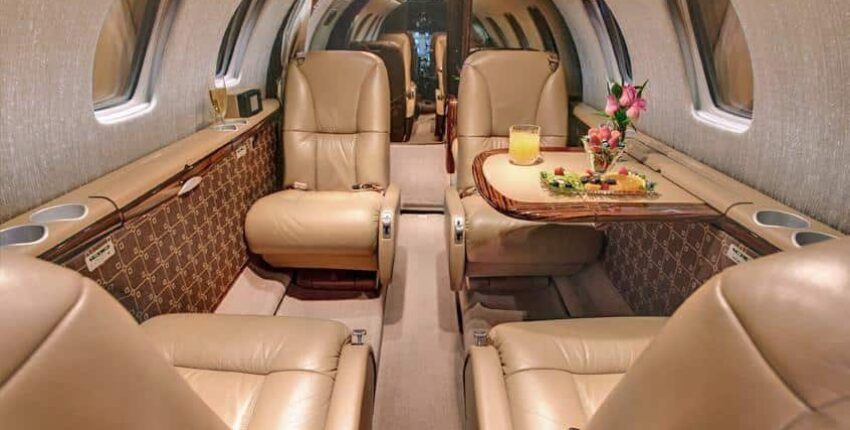 Cabine intérieure marron jet privé Citation 1