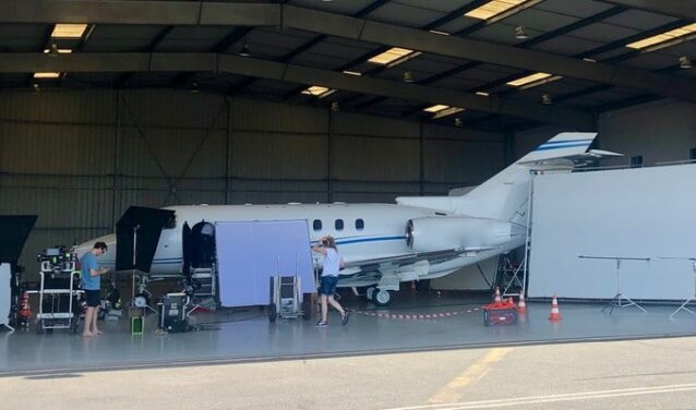 Tournage d'un film avec un jet privé de la société AEROAFFAIRES