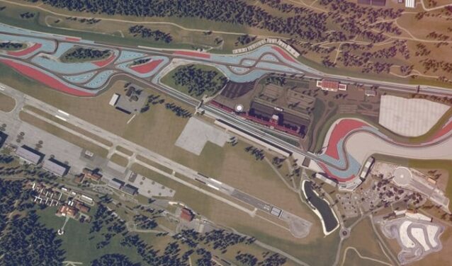 Circuit du Castellet, vue aérienne et complexe de pistes.