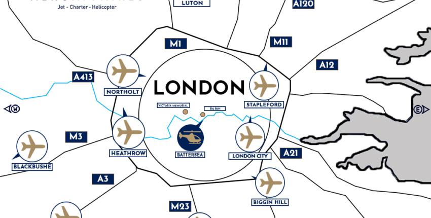 Londres carte aéroportuaire