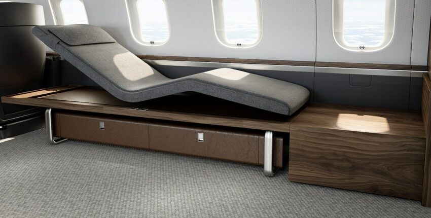 location de jet privé : cabine luxueuse du G5500.