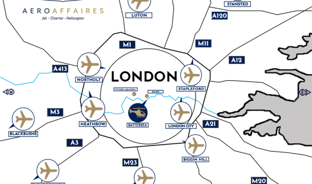 Carte aéroports Londres